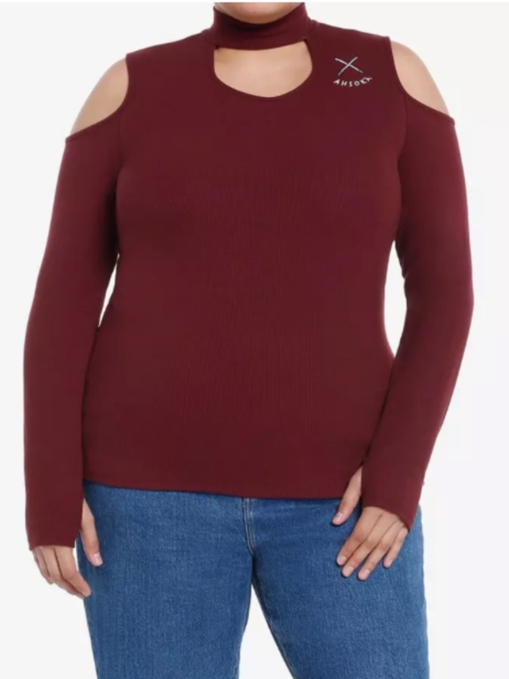 Her Universe Star Wars Ahsoka Tano Lightsabers Cold Shoulder Top Plus Size 3